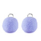 Pompom bedel met oog 10mm - Silver-periwinkle purple